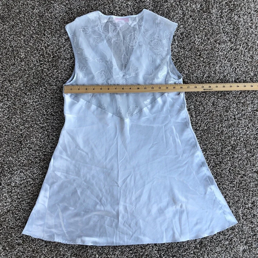 Vintage Oscar De La Renta Nightgown Womens S Pink Label Baby Blue Satin Coquette